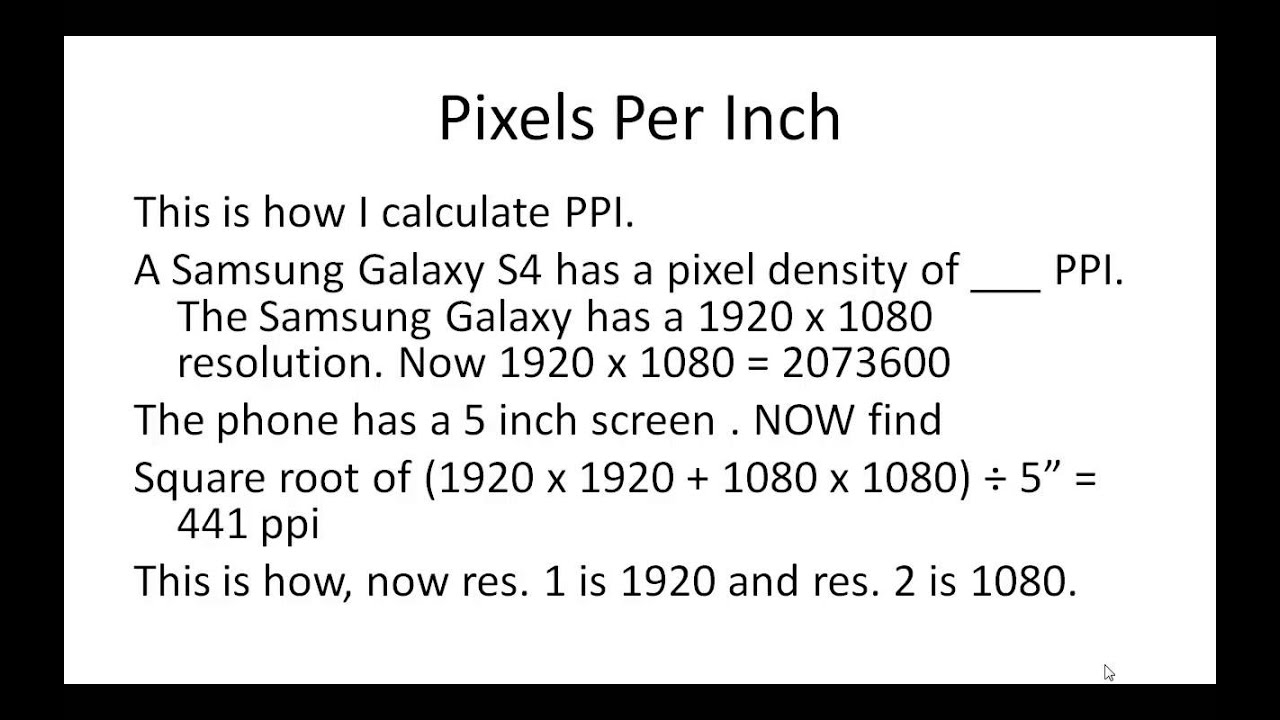 Pixel Per Inches Explained and how to calculate it