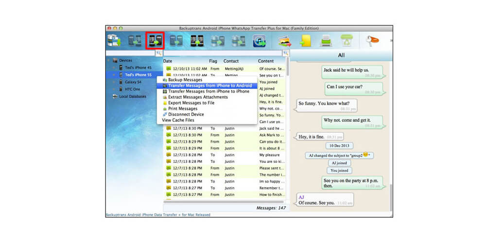 Using Backuptrans to Print Facebook Messages on Computer