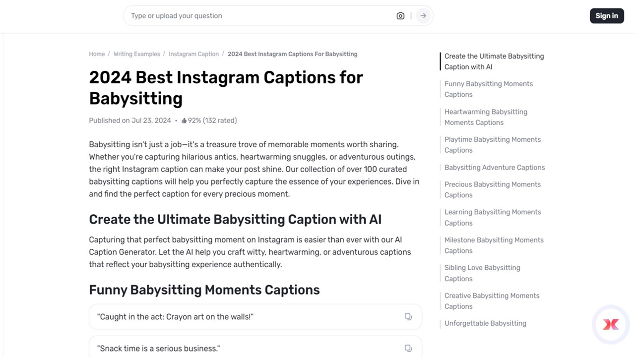 AI-Powered Captions: The Secret of Gauth’s to Capture Babysitting Joy