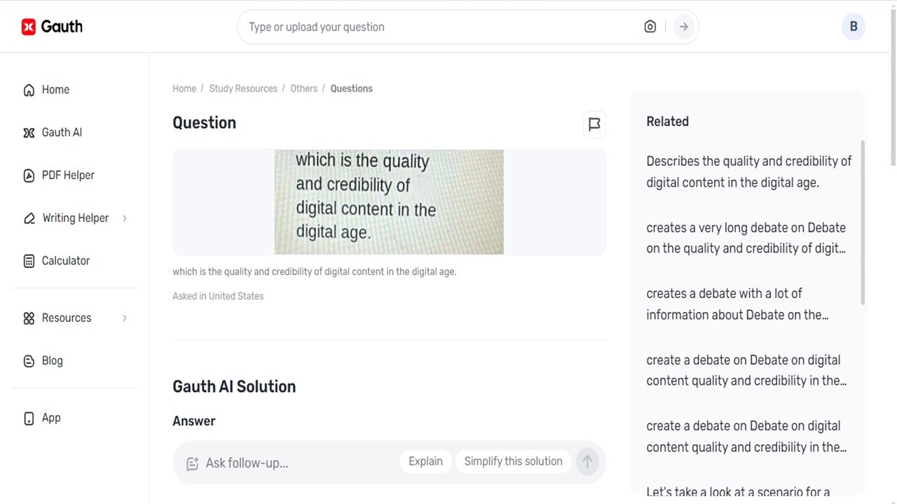Approaches to Increase Relevance and Credibility of the Content with Gauth
