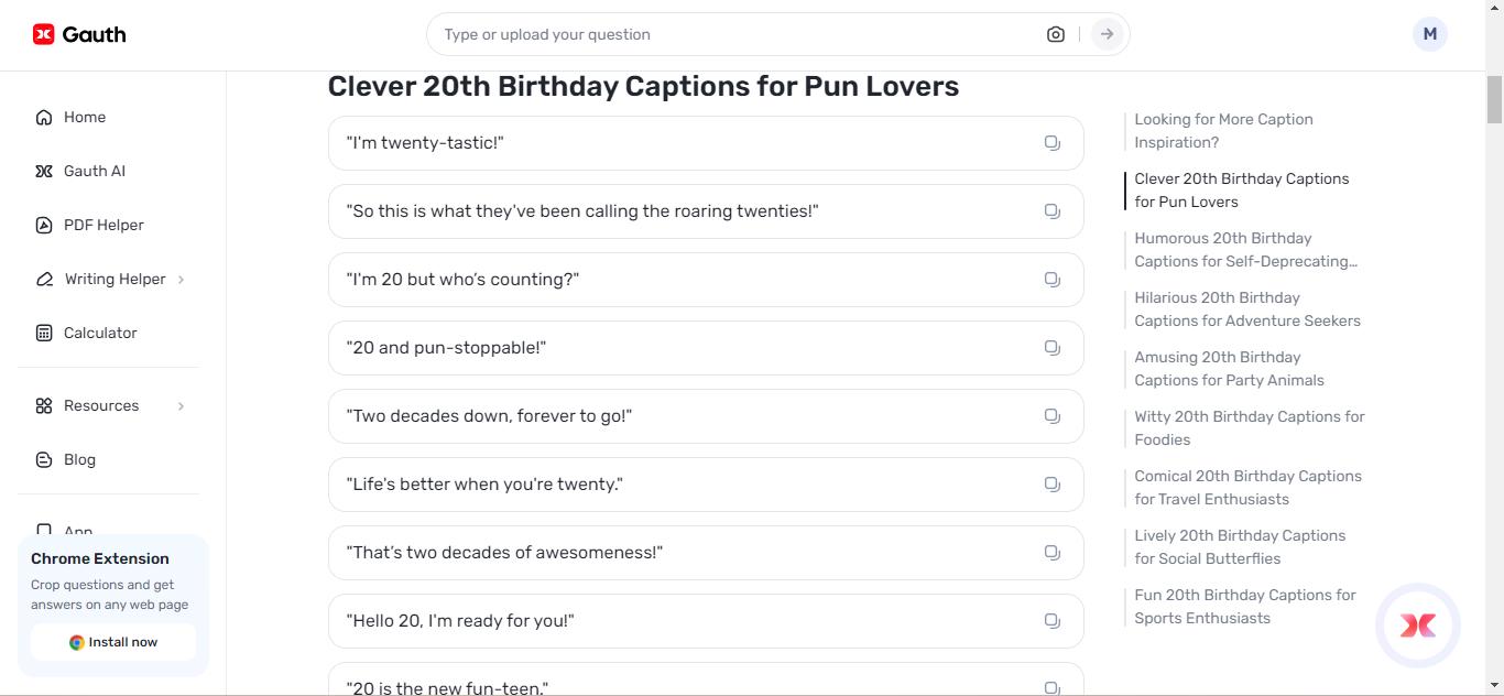 Celebrate Birthdays In Style With Gauth’s Funny 20th Birthday Captions
