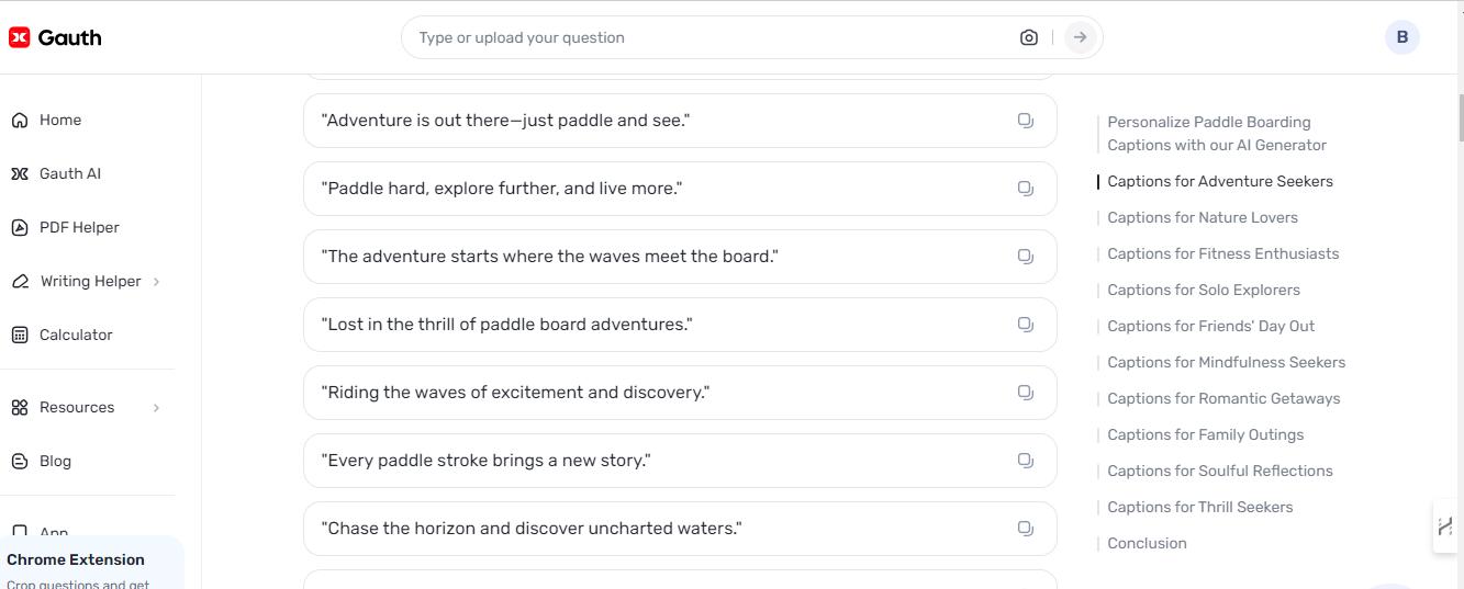 Elevate Paddle Board Captions with Gauth: Crafting the Perfect Social Media Moment