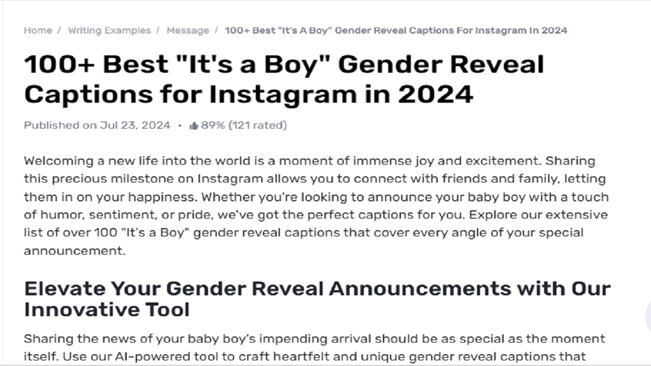 The Best Captions for Revealing a Baby Gender to the Family with Gauth