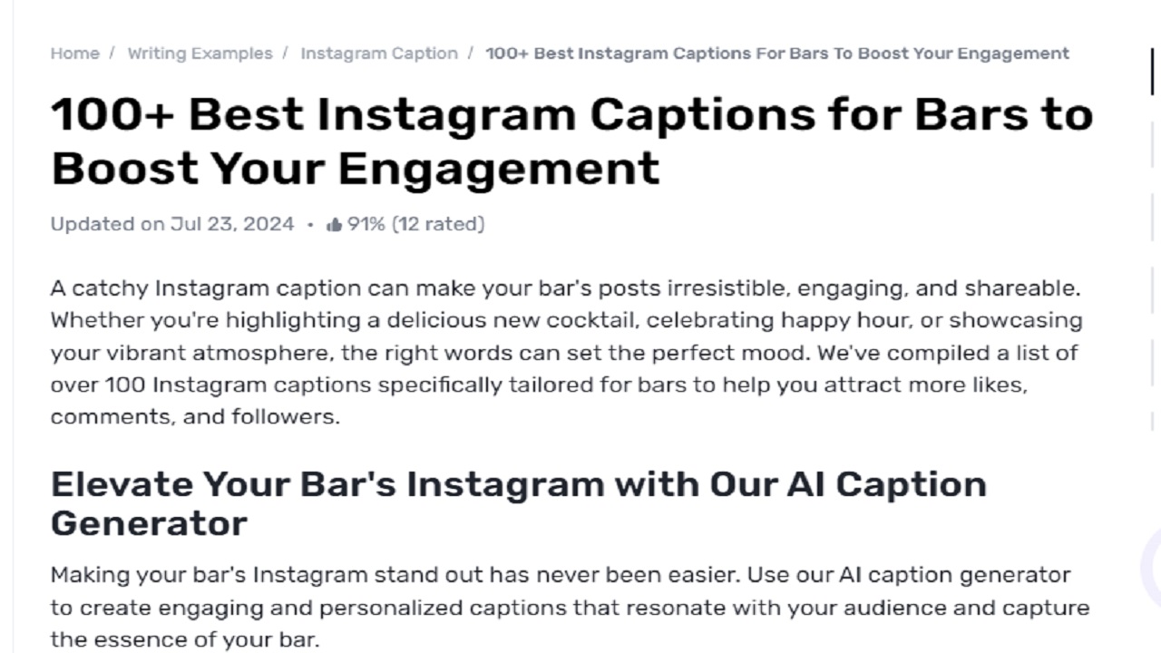 The Use of Gauth in Writing Creative Instagram Captions for Bars