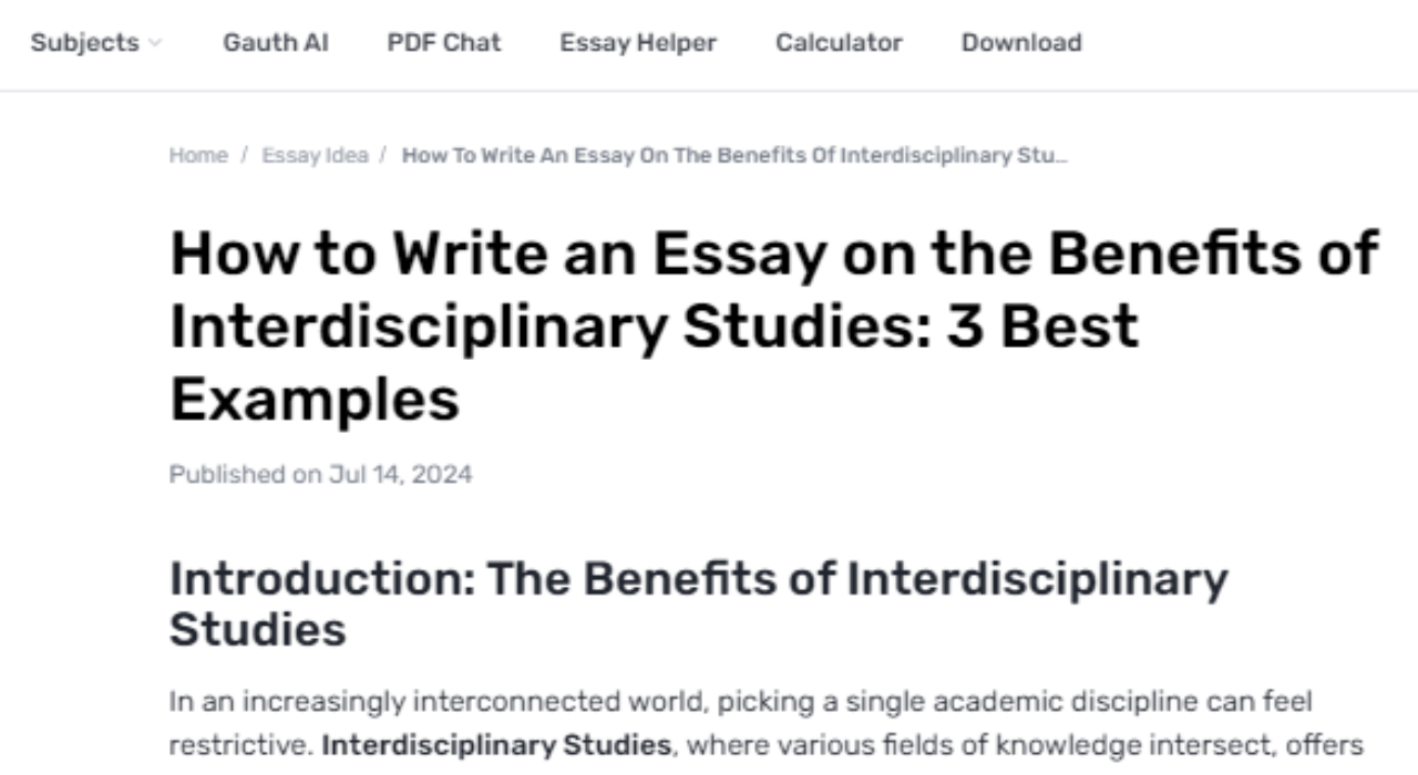How do Interdisciplinary Studies Enhance Problem-Solving Skills in Academia?