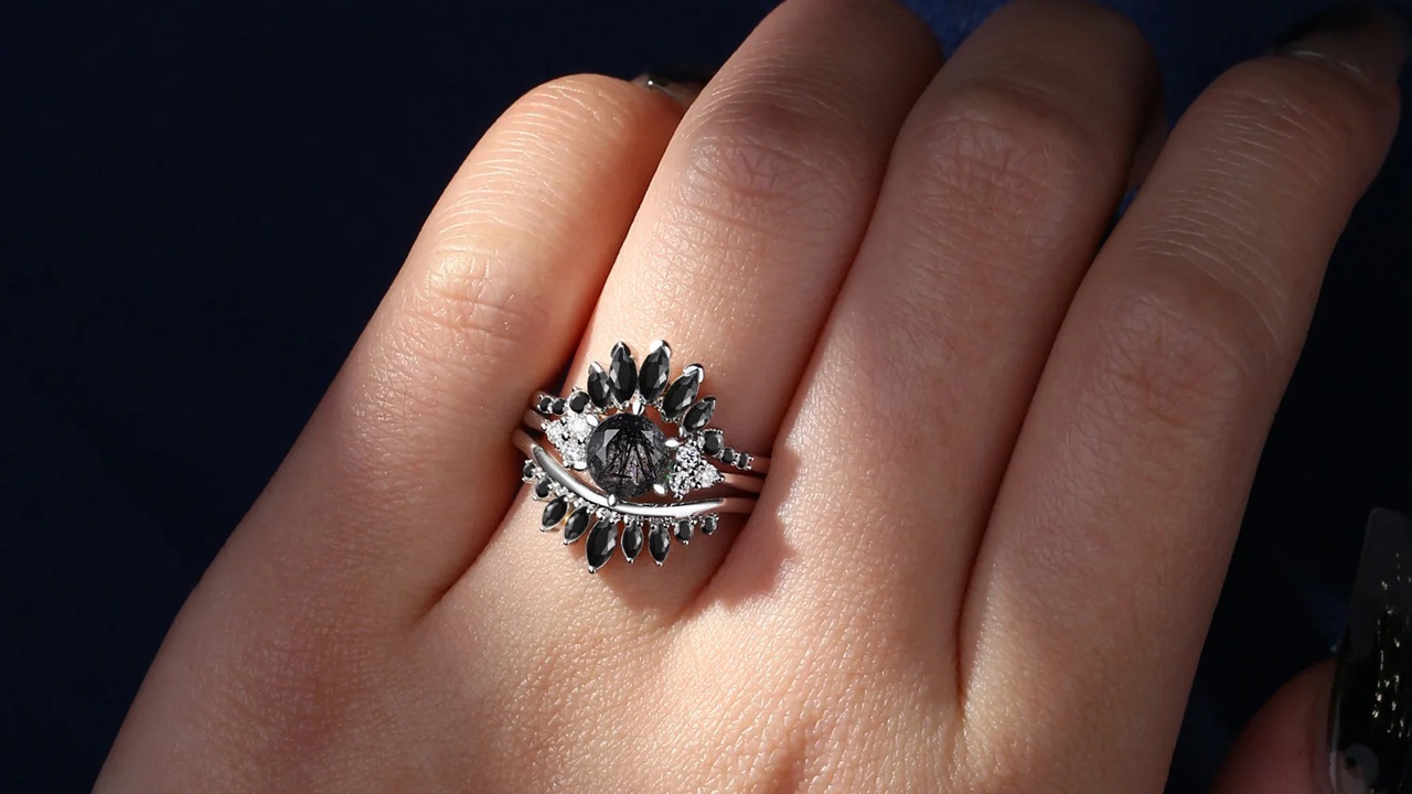 Black Rutilated Quartz Rings: Non-Traditional Engagement Ring