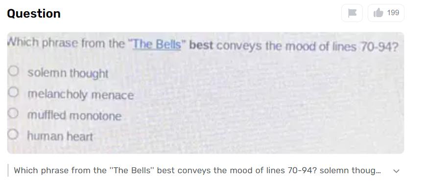 Which Specific Phrase In The Bells Captures The Mood Of Lines 70-94 Most Effectively?